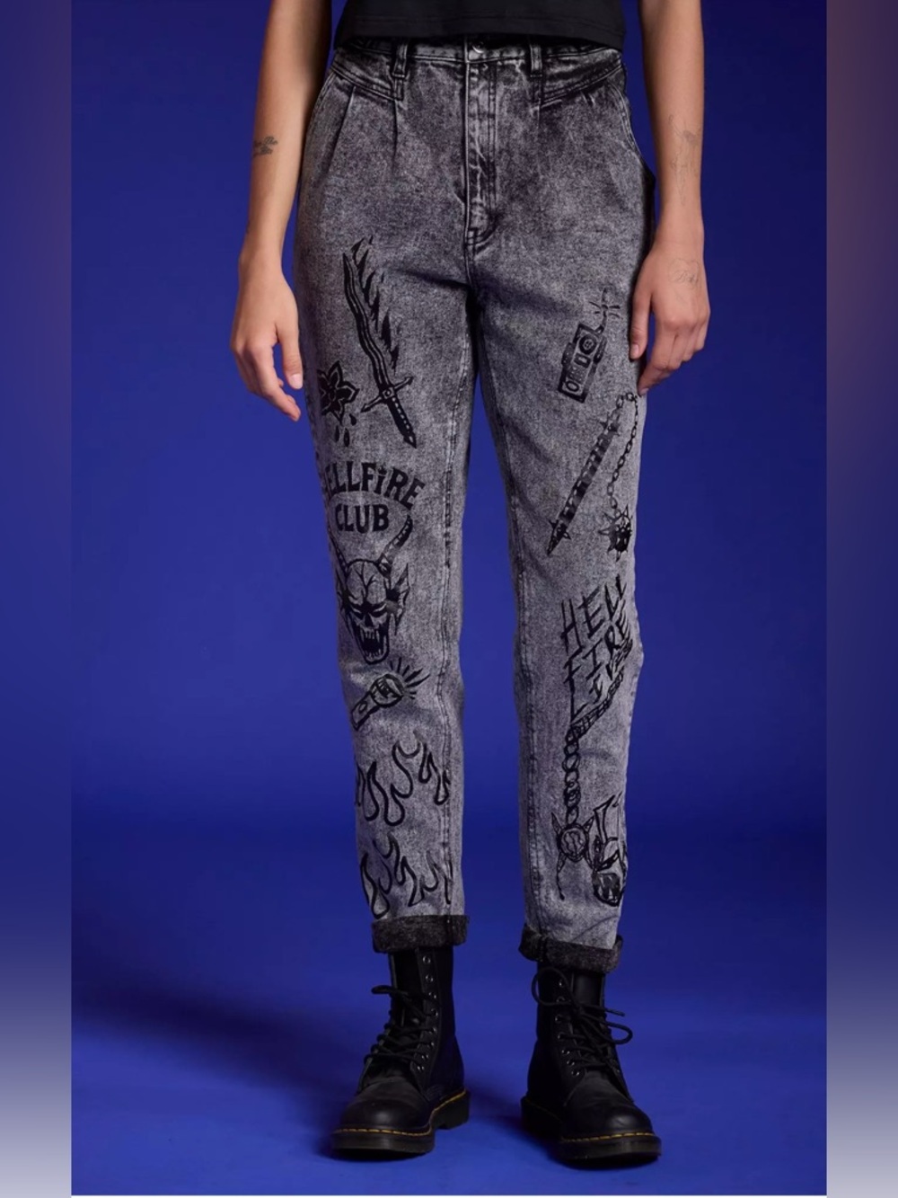 Hot Topic x Stranger Things Acid-Wash High-Rise Jeans